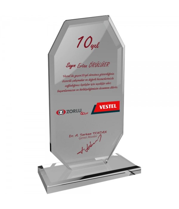 EKT-102-ŞF Kristal Plaket